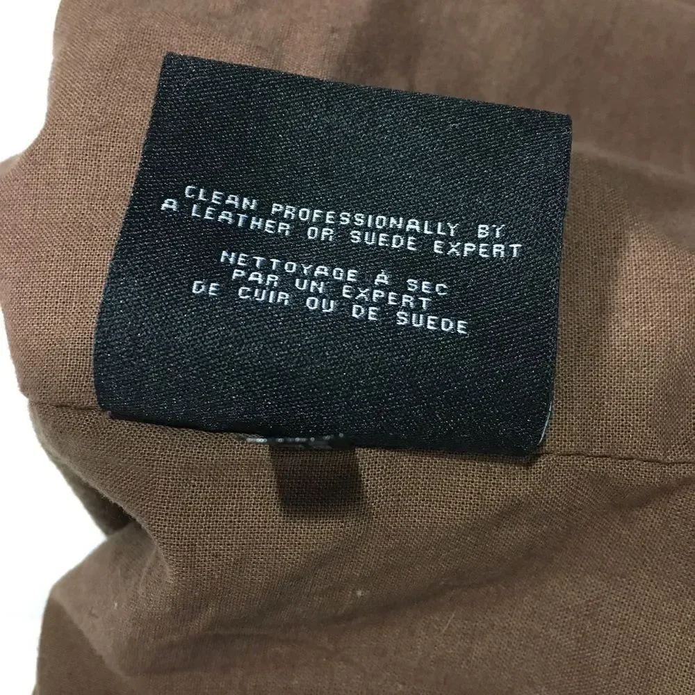 Cole Haan brown leather moto jacket M